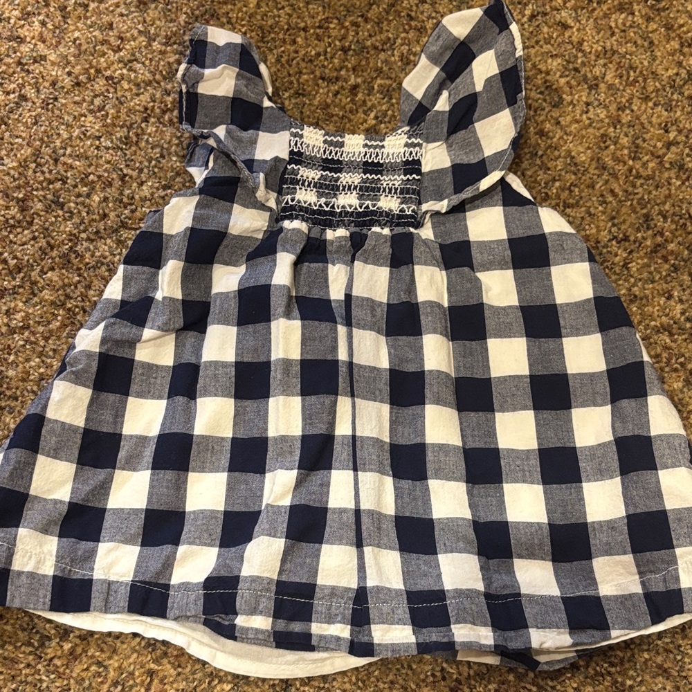 GAP Navy and White Checkered Dress